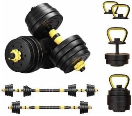 Kit Halteres 6 em 1 Peso Musculação 20kg Ajustável Preto: Seu Treino, Mais Completo